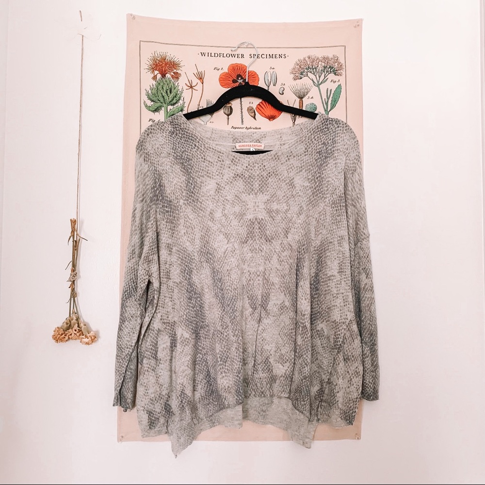 NWOT Rebecca Taylor Soft Snakeskin Thin Sweater ✨